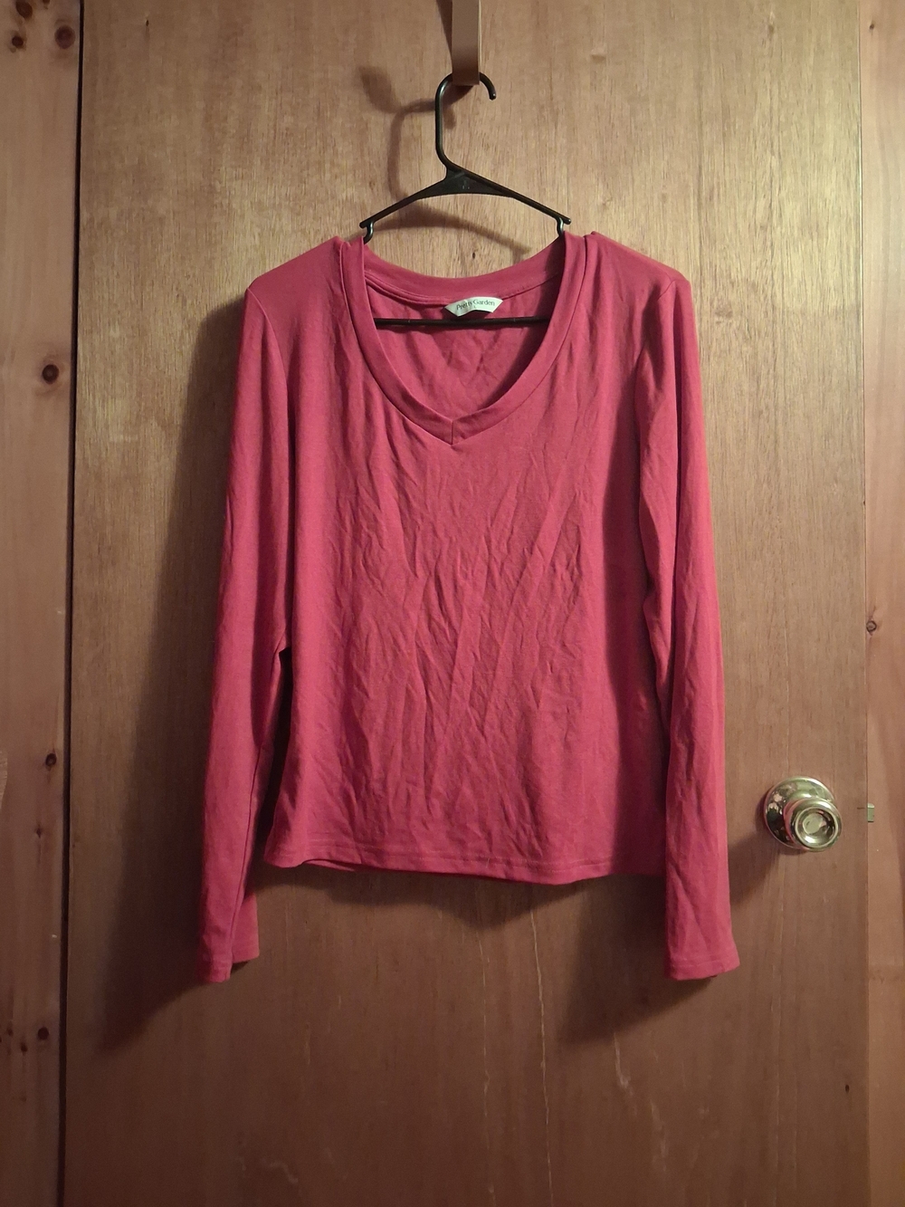 Everyday V-Neck Long Sleeve Tee in Rose
